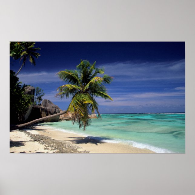 Anse Seguy D'Argent Beach, La Digue Poster (Framsidan)