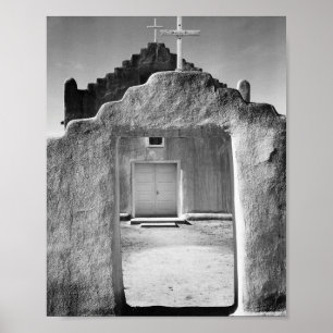 Ansel Adams - Church Entrance - New mexico Poster