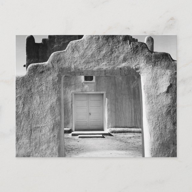 Ansel Adams - Kyrkport - New Mexico Vykort (Framsida)