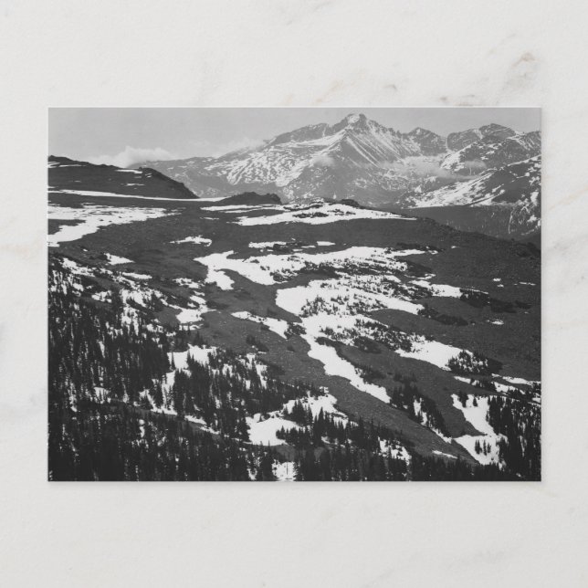 Ansel Adams - Långvarigt Rocky Mountain Vykort (Framsida)