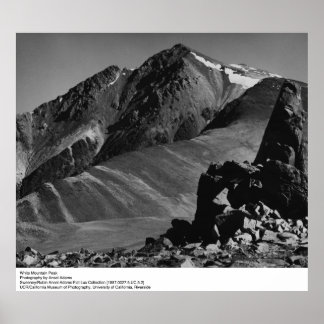 Ansel Adams vitbok om berget Poster
