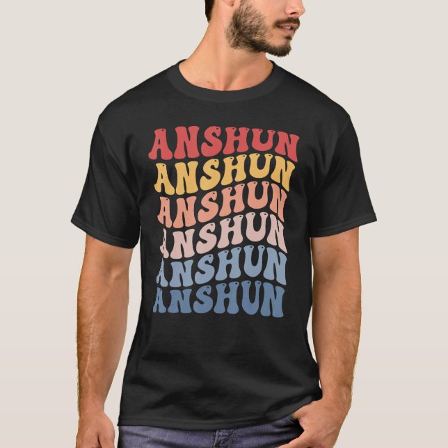 Anshun City Groovy Retro T Shirt (Framsida)