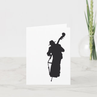 ansichtkaart silhouet double bass player kort