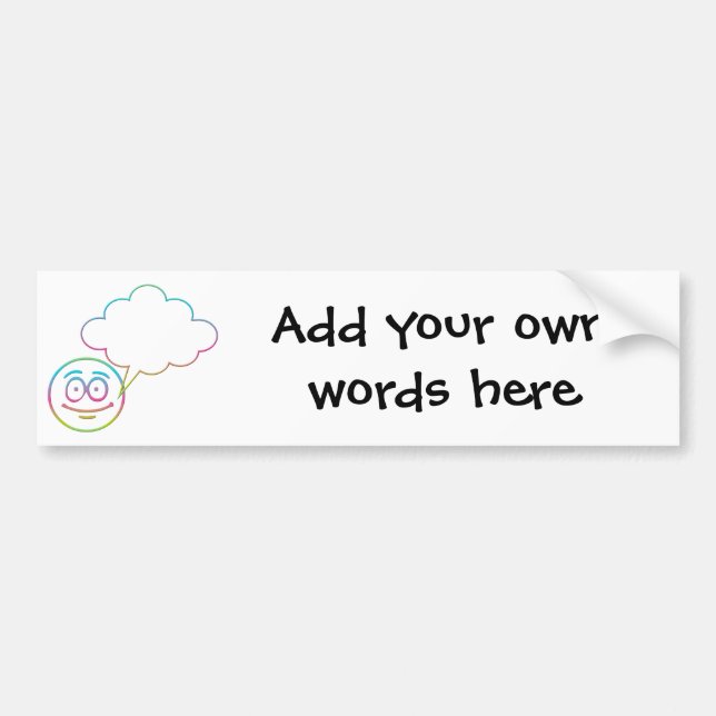 Ansikte #1 med Tal-bubbla Bildekal (Framsidan)