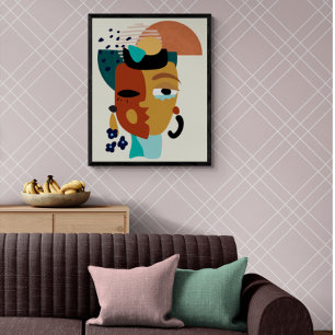 Ansikte 2 Ansikte Boho-Abstrakten Poster