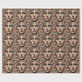 ansikte abstrakt collage pop art presentpapper