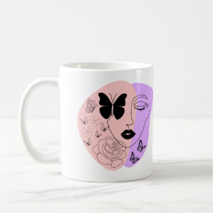 Ansikte abstrakt - minimalistisk återanvändbar Mat Kaffemugg