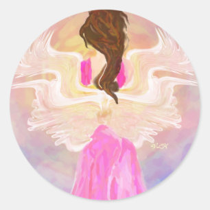 Ansikte Angel Stickers från Sol Runt Klistermärke