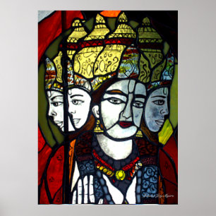 Ansikte av Brahma Poster
