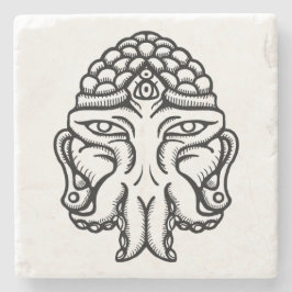 Ansikte av Cthuda - marmorunderlägg Underlägg Sten