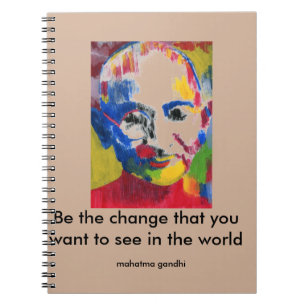 Ansikte av den färgMahatma Gandhi anteckningsboke Anteckningsbok Med Spiral