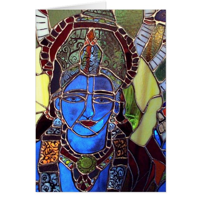 Ansikte av det Vishnu kortet Hälsningskort (Framsidan)