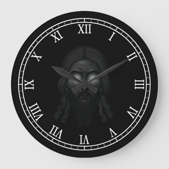 Ansikte av jesus Kristus med glare ortodox ikon Stor Klocka (Framsida)