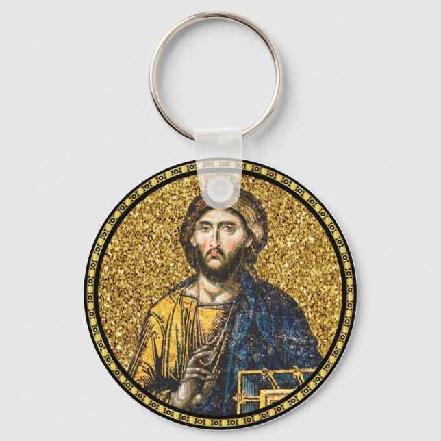 Ansikte av jesus Kristus Orthodox Haga Sophia Icon Nyckelring (Framsida)