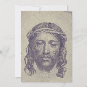 Ansikte av Kristus på St Veronicas Veil Heliga Ans Inbjudningar