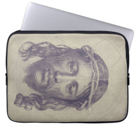 Ansikte av Kristus på St Veronicas Veil Heliga Ans Laptop Fodral