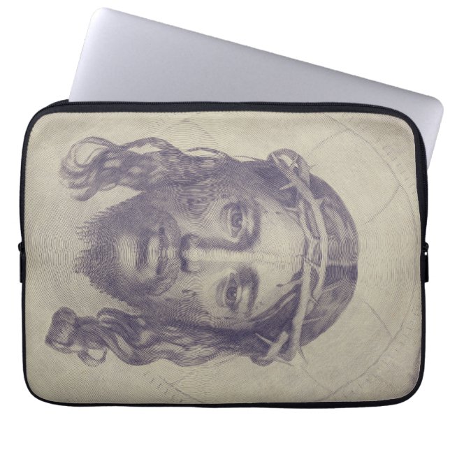 Ansikte av Kristus på St Veronicas Veil Heliga Ans Laptop Fodral (Framsidan)