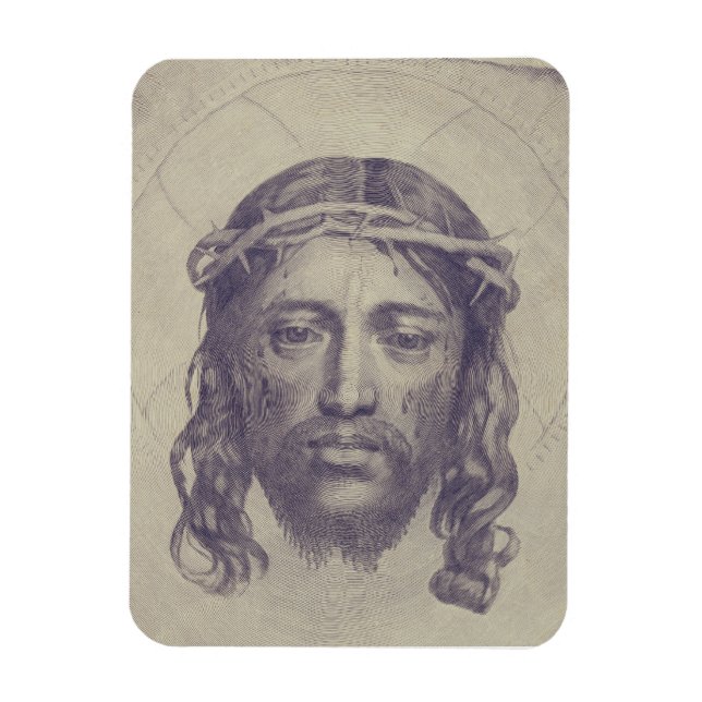 Ansikte av Kristus på St Veronicas Veil Heliga Ans Magnet (Vertikal)