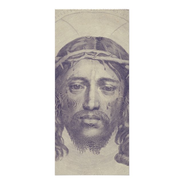 Ansikte av Kristus på St Veronicas Veil Heliga Ans Reklamkort (Framsidan)