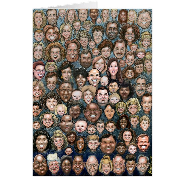 Ansikte av mänsklighet hälsningskort (Framsidan)