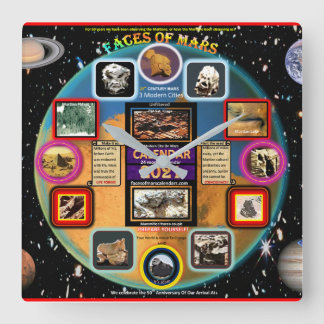 Ansikte av Mars Acrylic Wall Clock Fyrkantig Klocka