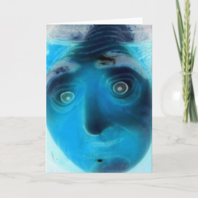 Ansikte av skräckhälsningkortet, fruktar mig kort (Framsida)