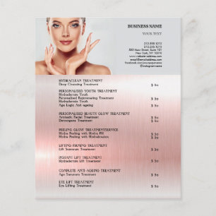 ANSIKTE BEHANDLING Beauty Salon 4,5" x 5,6" Flygblad