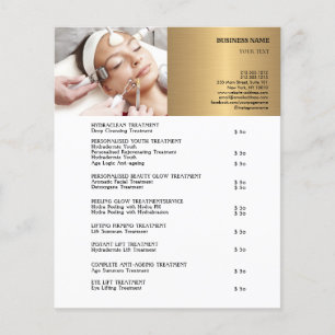 ANSIKTE BEHANDLING Beauty Salon 4,5" x 5,6" Flygblad