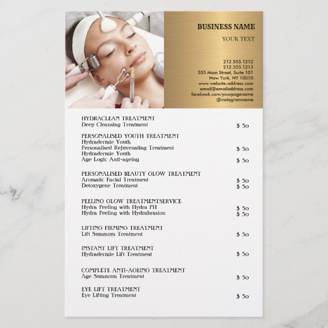 ANSIKTE BEHANDLING Beauty Salon flyer (Framsidan)