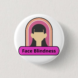 ansikte blindgångare - rosa och vit knapp