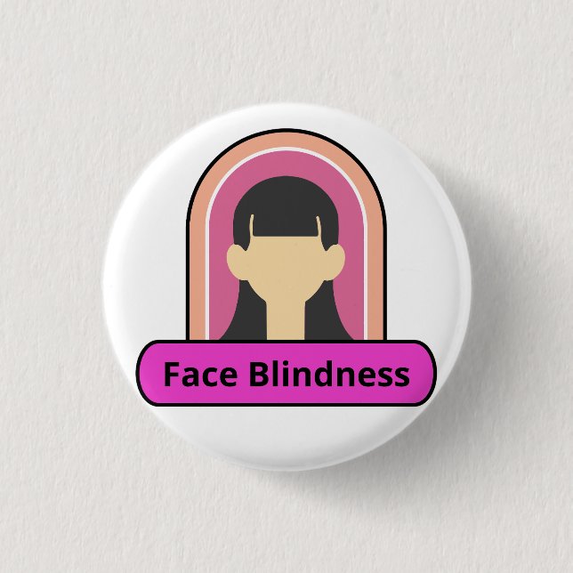 ansikte blindgångare - rosa och vit knapp (Framsida)