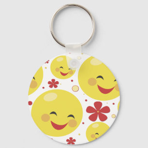 Ansikte blommar Keychain Nyckelring