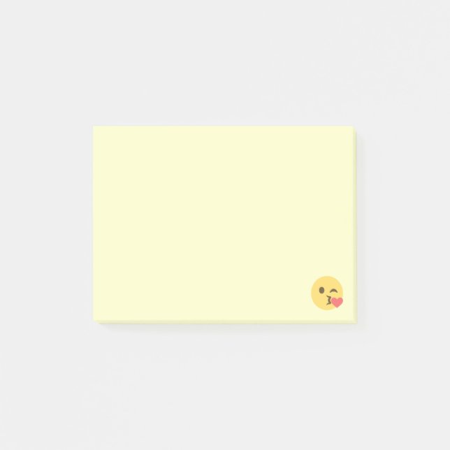 Ansikte Blowing a Kiss Emoji Post-it Block (Framsida)