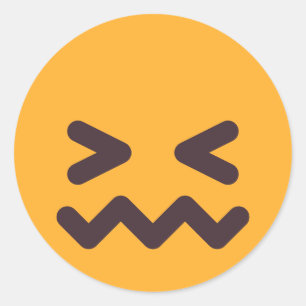 Ansikte Cute Adsible Emoji Anpassningsbar Färg Runt Klistermärke