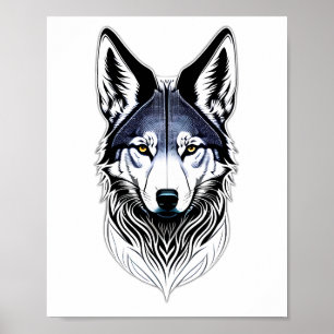 Ansikte Design för stamVarg Poster