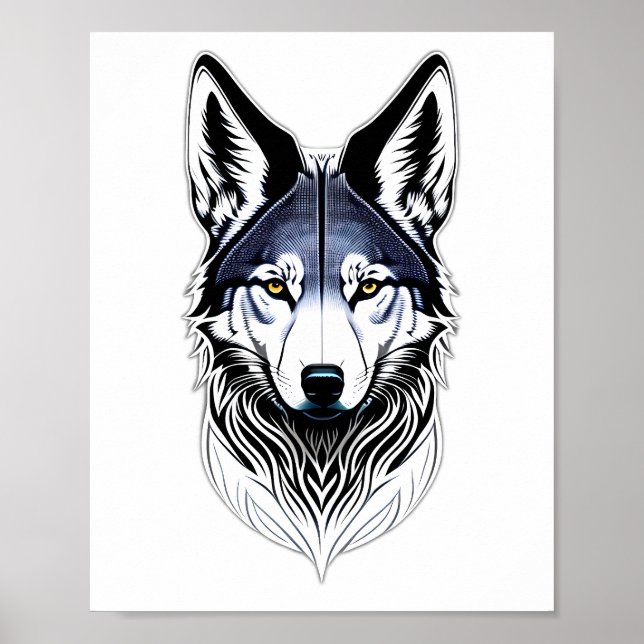 Ansikte Design för stamVarg Poster (Framsidan)