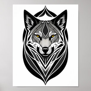 Ansikte Design för stamVarg Poster