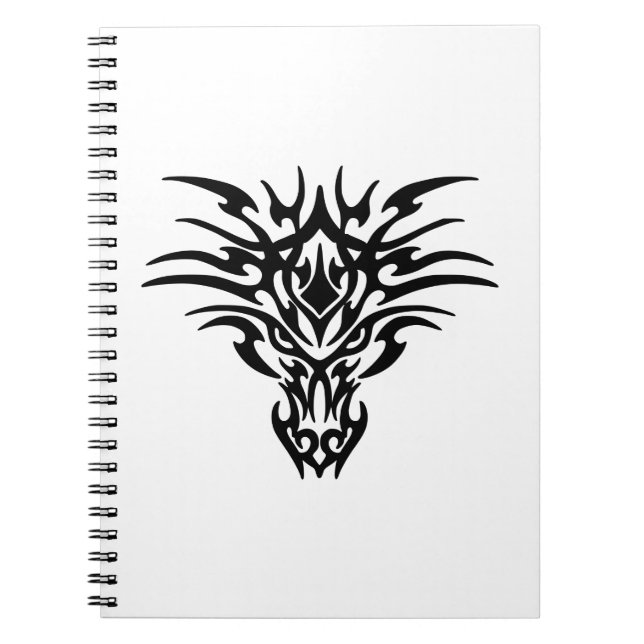 Ansikte-Dragon-Tattoo Anteckningsbok Med Spiral (Framsidan)