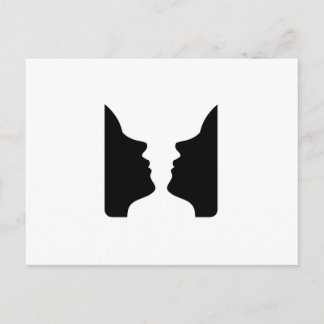 Ansikte eller vas - illusion av två ansikte som va vykort