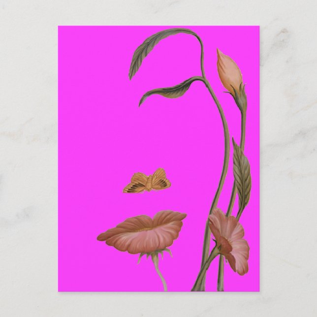 Ansikte Flower Illusion Vykort (Framsida)