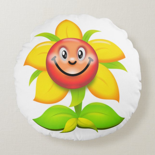 ANSIKTE FLOWER RUND KUDDE (Framsidan)