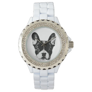 Ansikte för bulldogg för Frenchie mamma gulligt Armbandsur