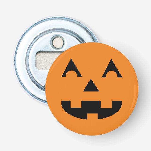 Ansikte för Halloween jack o lanternpumpa Flasköppnare (Framsidan)