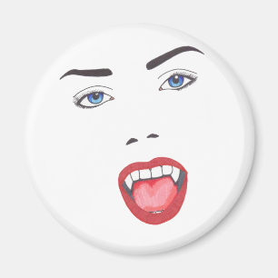 Ansikte för kvinna för Goth Halloween Magnet