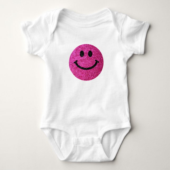 Ansikte för shock rosafauxglitter t-shirt (Framsida)