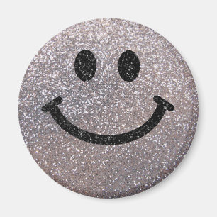 Ansikte för silverfauxglitter magnet