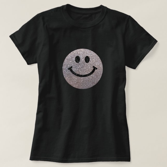 Ansikte för silverfauxglitter tee (Design framsida)
