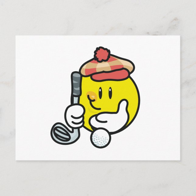 Ansikte Golf T-shirts och gåvor Vykort (Framsida)