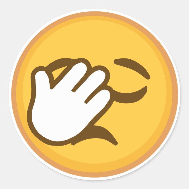 Ansikte Handflatan Runt Klistermärke (Framsida)