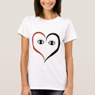 Ansikte Heart T Shirt
